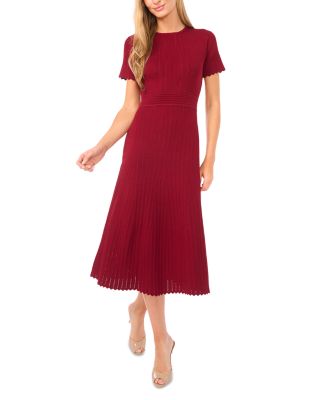 Short Sleeve Crew Neck Midi Dress