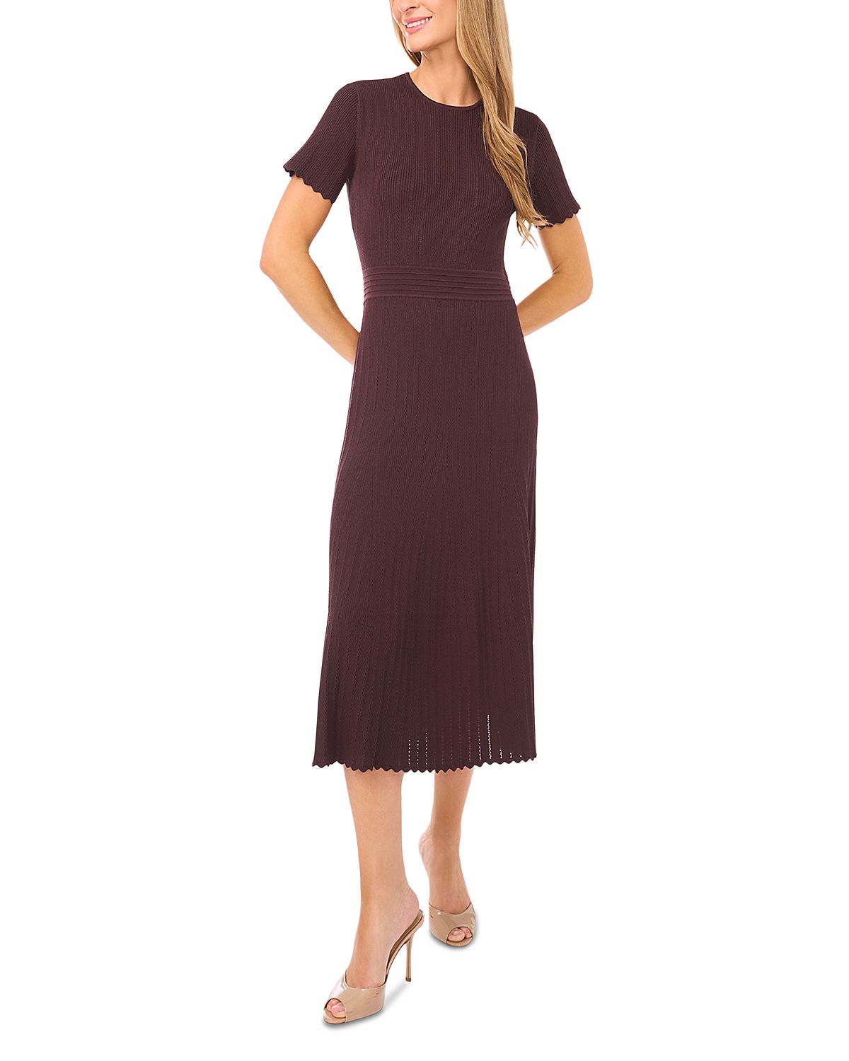 Ted Baker Short Sleeve Crew Neck Midi Dress