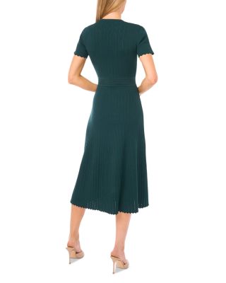 Short Sleeve Crew Neck Midi Dress
