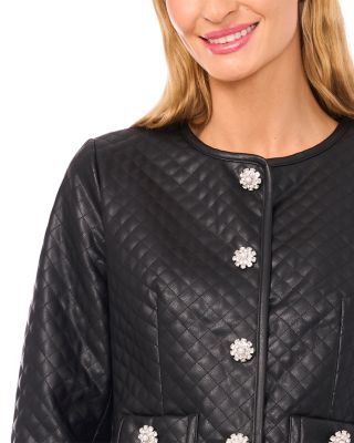 Quilted Faux Leather Jacket