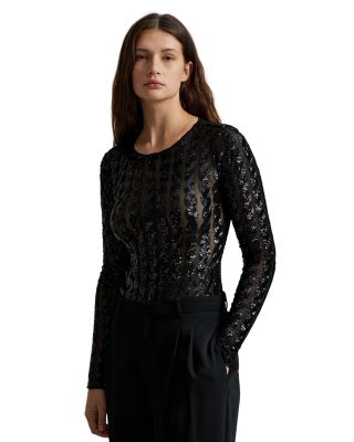 Cable Sequin Mesh Bodysuit