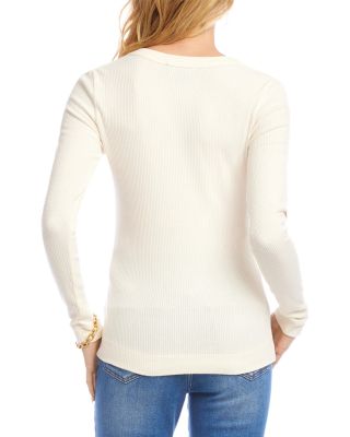 Ribbed V Neck Top