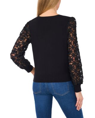 3D Floral Lace Combo Sweater