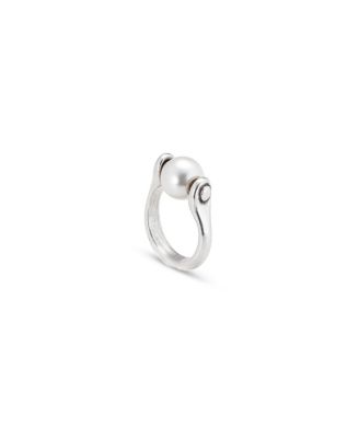  Silver Pearl Accent Ring