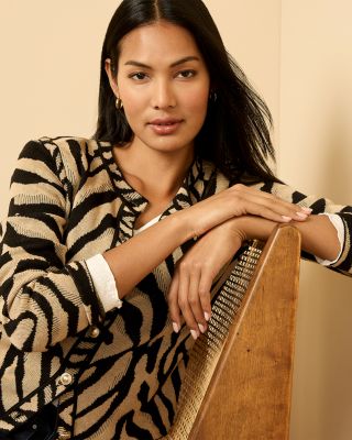 Animal Jacquard Cardigan