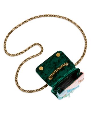 Nano Kensington Fringes Velvet Crossbody Bag