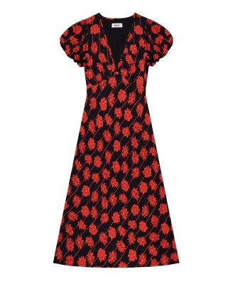 Printed V-Neck Dress
