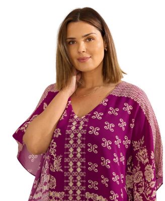 Bandana Print Chiffon V-Neck Top
