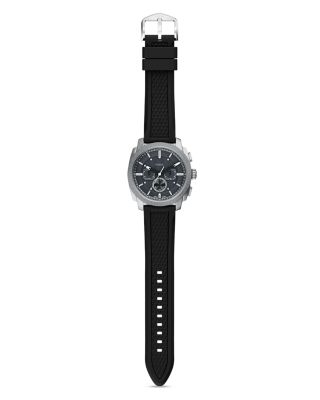 Machine Chronograph Black Silicone Watch, 44mm