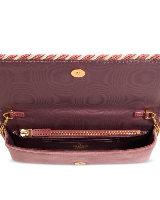 Jewel Vlogo Signature Velvet Top Handle Chain Wallet
