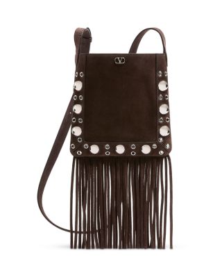 Nellc&ocirc;te Small VLogo Fringe Suede Crossbody Bag