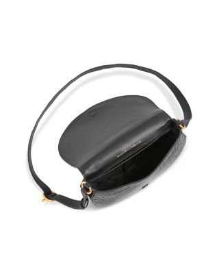 Kate Croc Embossed Leather Saddle Bag