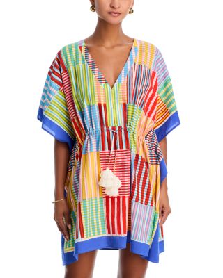 Stripe Illusion Butterfly Caftan Swim Cover-Up 