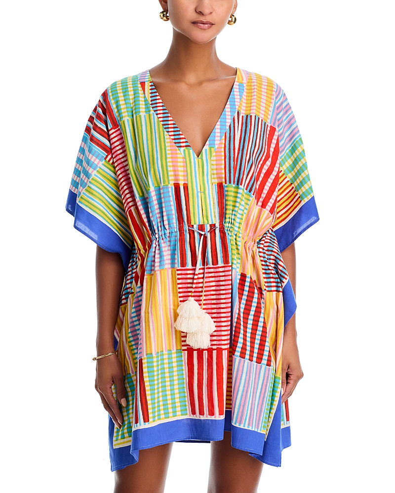 Echo Stripe Illusion Butterfly Caftan Swim Cover-up In Multi