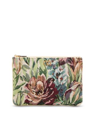 Valentino Garavani - Medium VLogo Floral Jacquard Zip Pouch