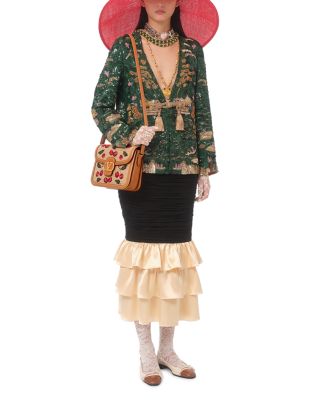 9To5 VLogo Raffia Shoulder Bag