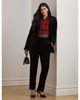 Stretch Velvet Cropped Pant