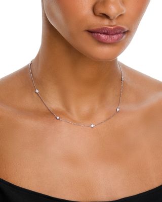 Fine Collection Diamond Bezel Station Necklace in 14K Gold, 0.75 tcw