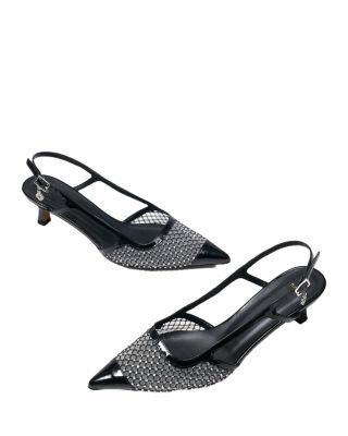 Women's Fayna Evening Rhinestone Mesh Slingback Pumps