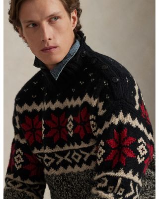 Snowflake Cable Knit Wool Blend Sweater