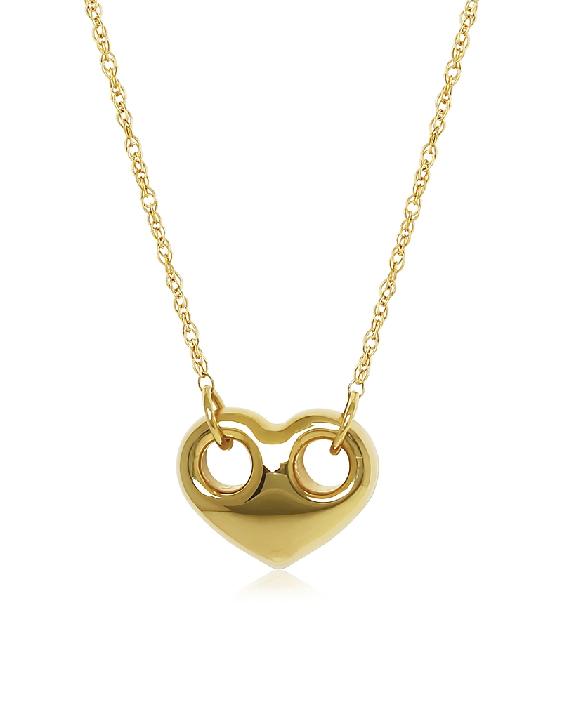 Bloomingdale's Fine Collection Polished Heart Pendant Necklace in 14K Yellow Gold, 18