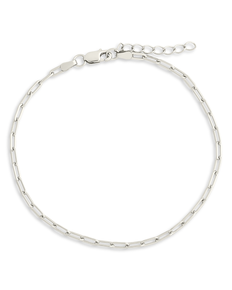 Sterling Forever Dainty Paperclip Chain Bracelet