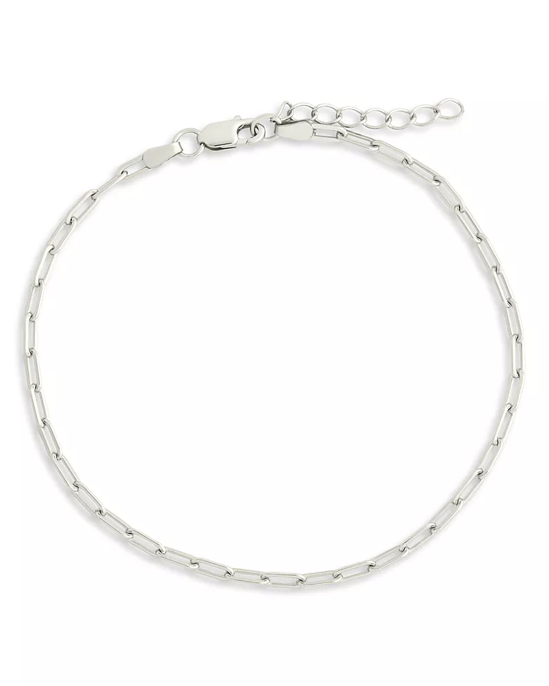 Sterling Forever Dainty Paperclip Chain Bracelet