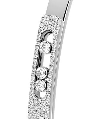 18K White Gold Move Noa Diamond Semi Pav&eacute; Bangle Bracelet