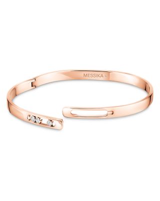 18K Gold Move Noa Diamond Polished Bangle Bracelet, 4.5 mm