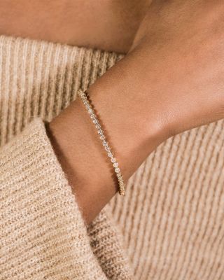 Cubic Zirconia Bezel Flex Bracelet