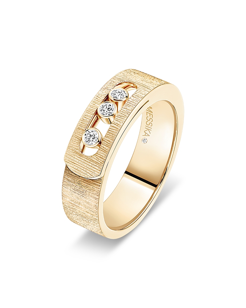 Messika 18k Yellow Gold Move Noa Diamond Cisele Textured Ring In Gold