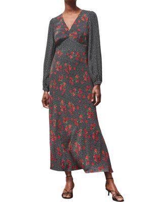 Floral And Spot Mix Dress