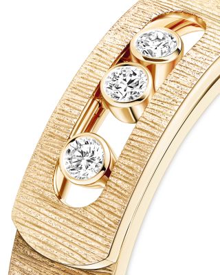18K Yellow Gold Move Noa Diamond Cisel&eacute; Textured Ring