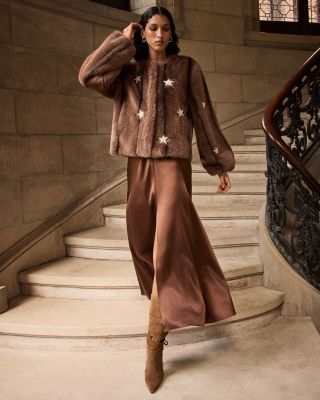 Benson Mixed Star Faux Fur Jacket