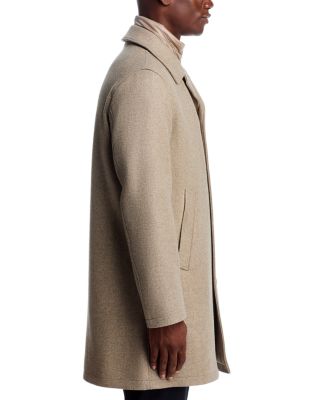 Wool Blend Topcoat with Removable Windguard