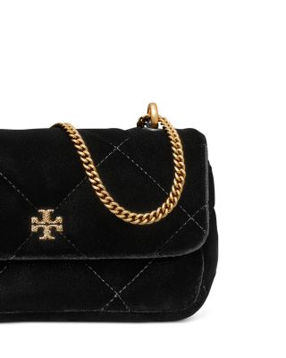 Kira Mini Diamond Quilted Velvet Flap Bag