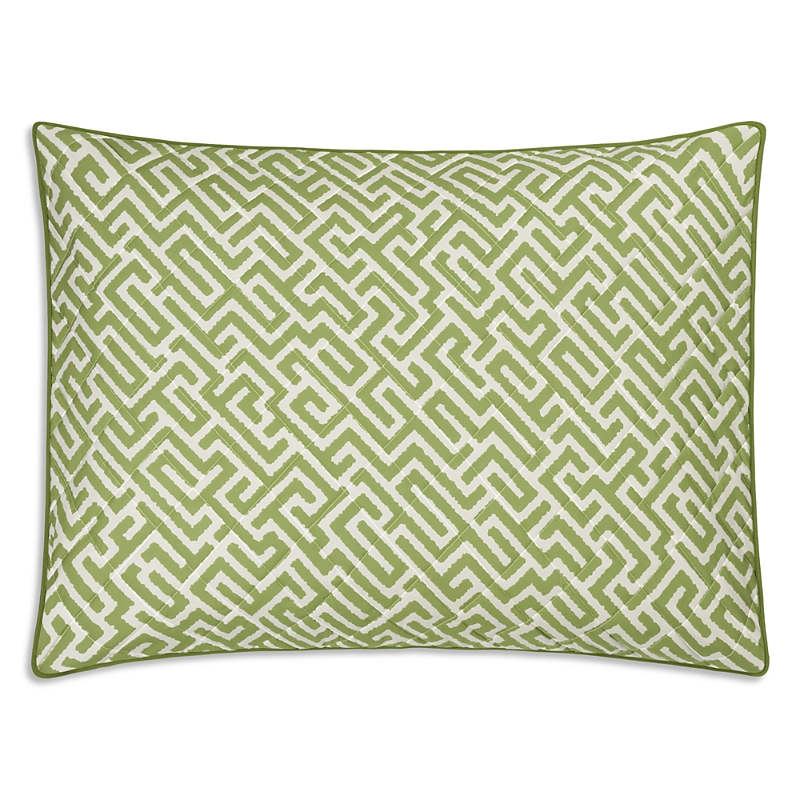 Matouk Gabriel Quilted Standard Sham In Green
