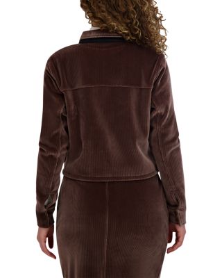 Rib Knit Velour Jacket 