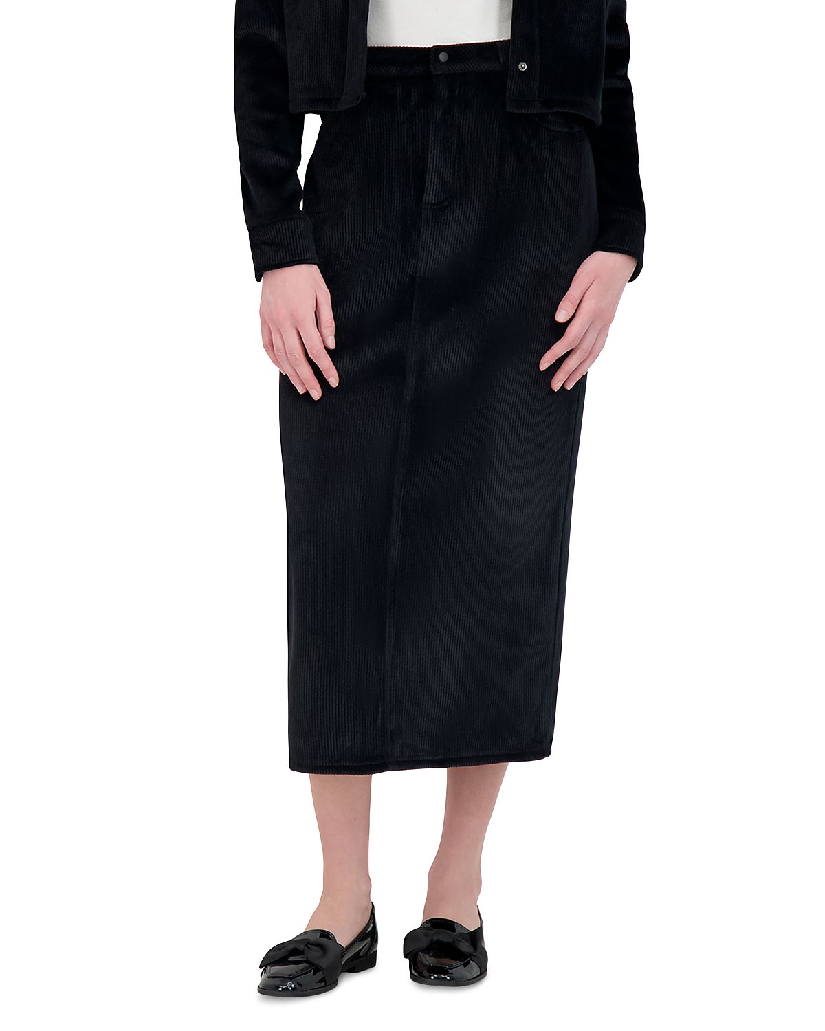 Point Rib Knit Velour Skirt