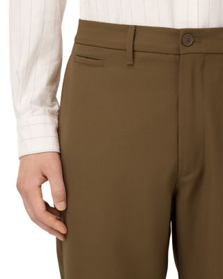 Straight Fit Wool Blend Trousers