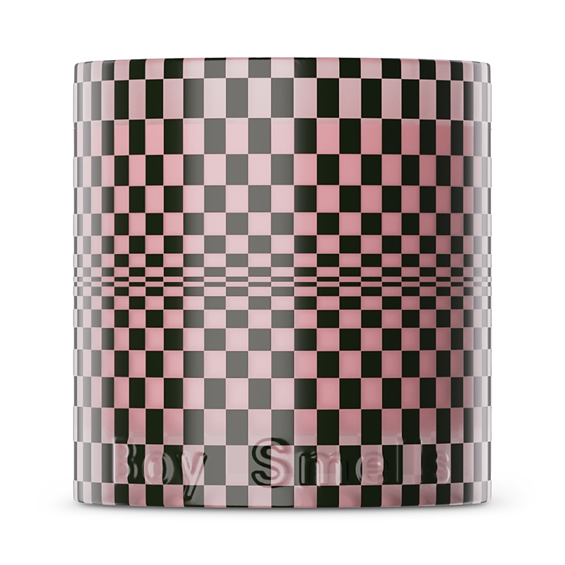 Boy Smells Festive Checker Hinoki Fantome Magnum Candle 27 Oz. In Pink