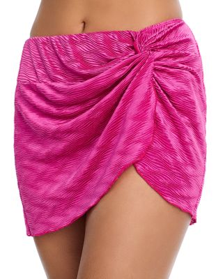 Kyra Wavy Swim Cover Up Mini Skirt