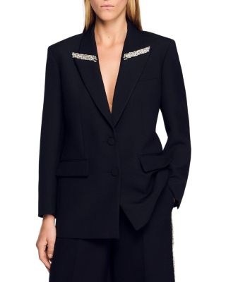 Jacket with Rhinestone Collar