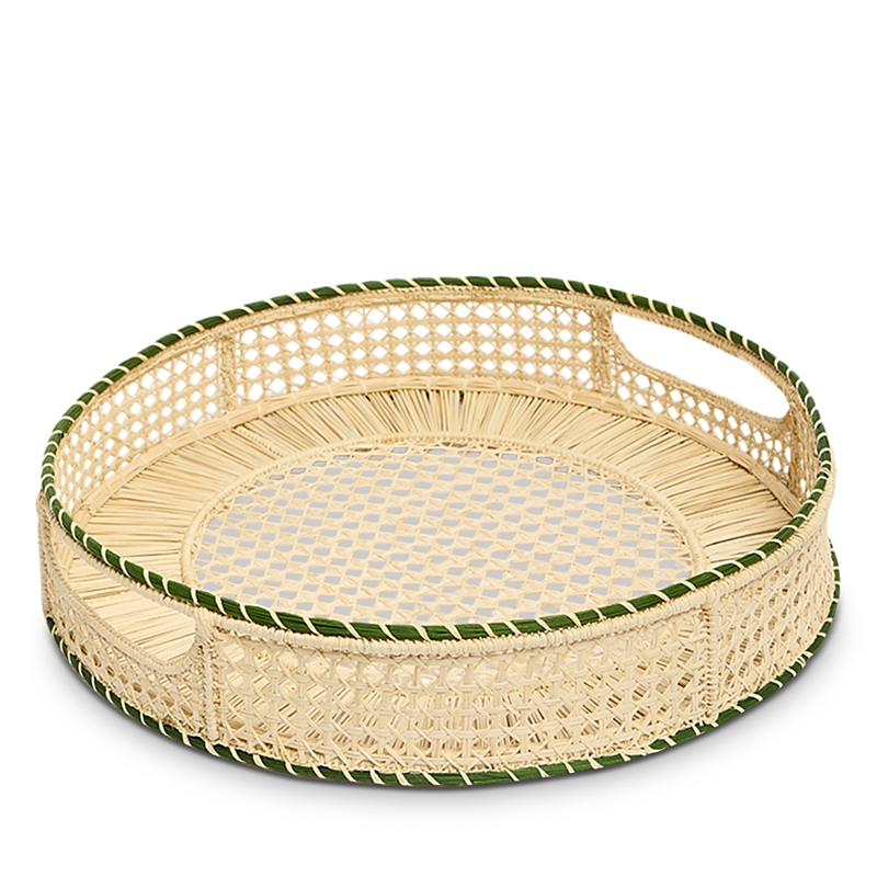 La Doublej Raffia Tray In Neutral