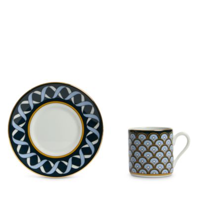 Napoli Blue Impero Espresso Cup & Plate, Set of 2