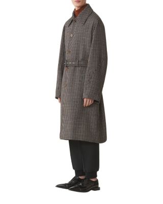  Checked Wool Car Coat