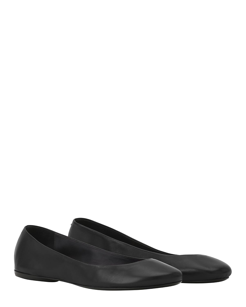 Lanvin The Ballerina Flat In Leather In Black