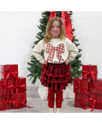 Girls' Christmas Plaid Layered Bow Headband