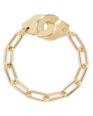 18K Yellow Gold Menottes Dinh Van Handcuff Chain Ring