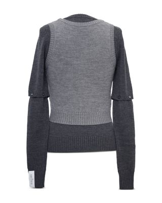 Detachable Sleeve Cardigan Set 